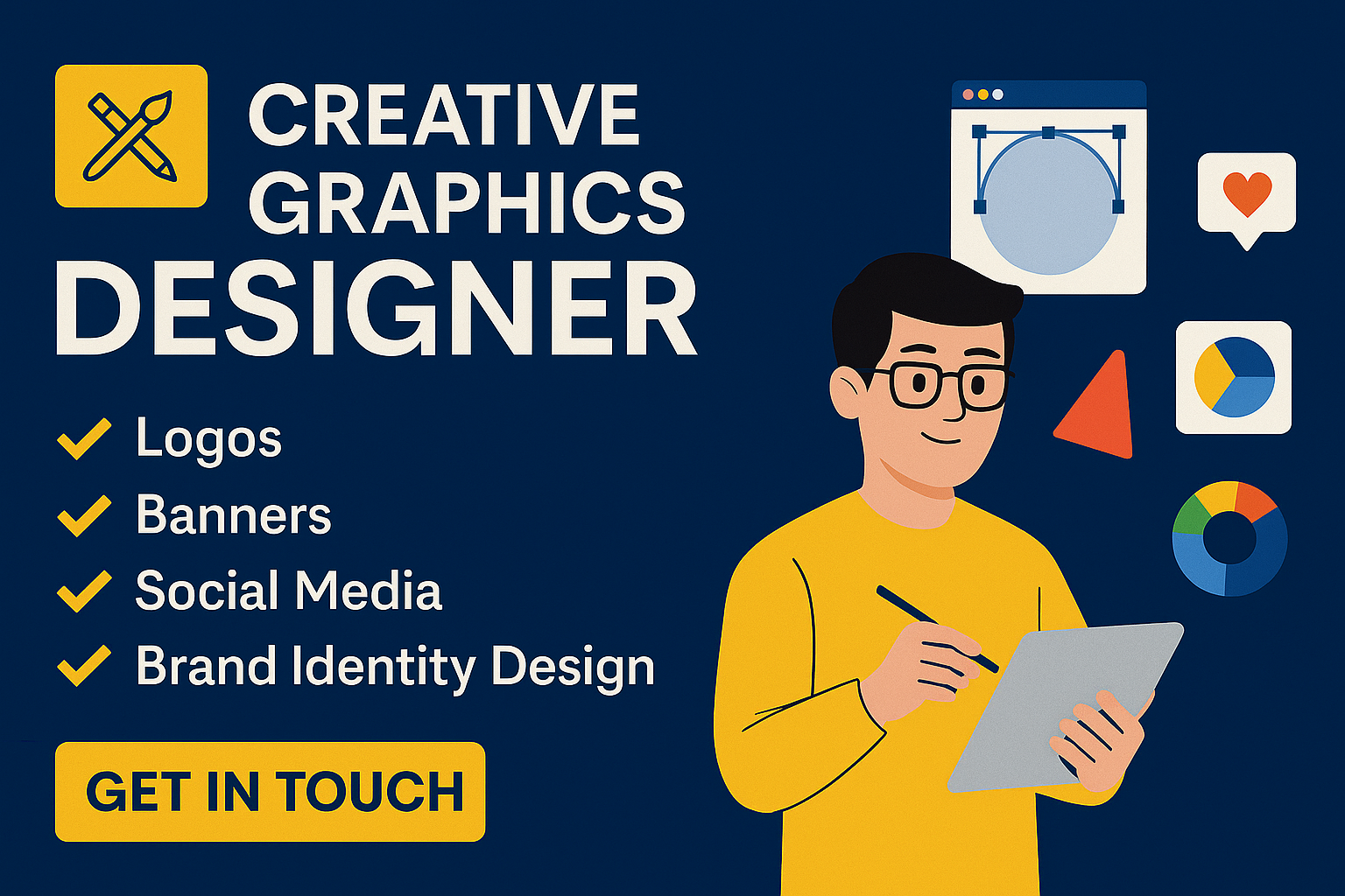Creative Graphics Designer – Logos, Banners, Social Media & Brand Identity Design
