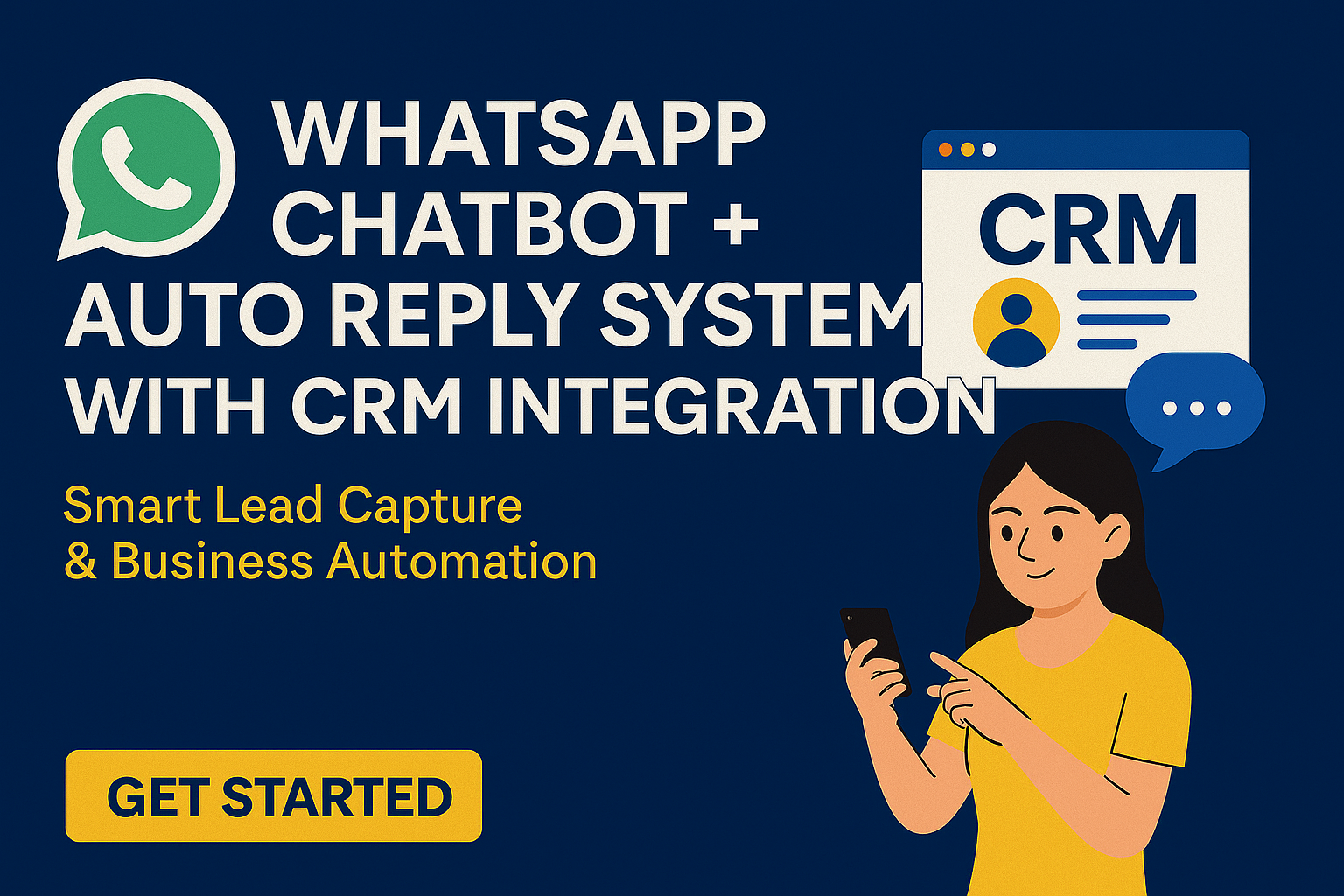 WhatsApp Chatbot + Auto Reply System with CRM Integration – Smart Lead Capture & Business Automation